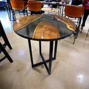 Round Epoxy Resin Coffee Table - Black