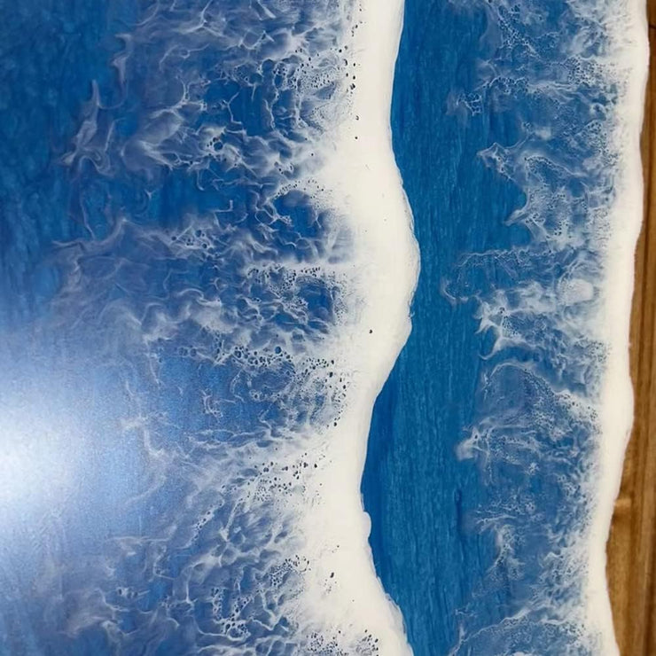 Round Epoxy Resin Coffee Table - Beach Pattern