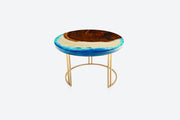 Round Epoxy Resin Coffee Table - Beach Pattern