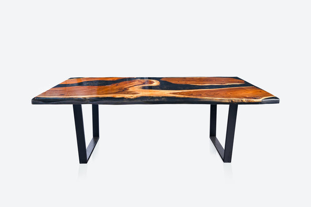 Rectangle Epoxy Resin Dining Table - Black