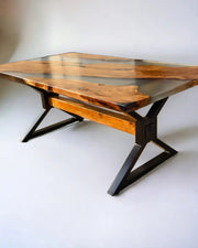 Rectangle Epoxy Resin Dining Table - Transparent