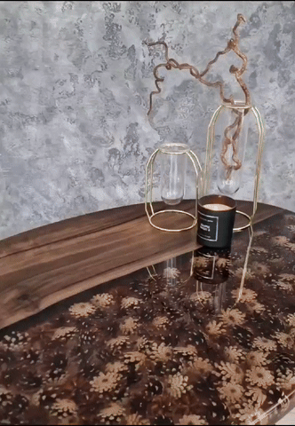 Round Epoxy Resin Coffee Table - Pine Cone