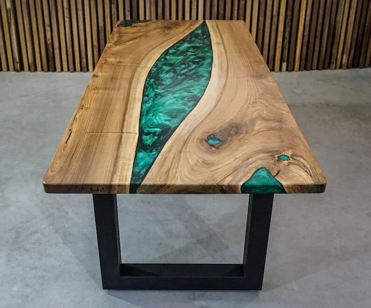 Rectangle Epoxy Resin Coffee Table - Green